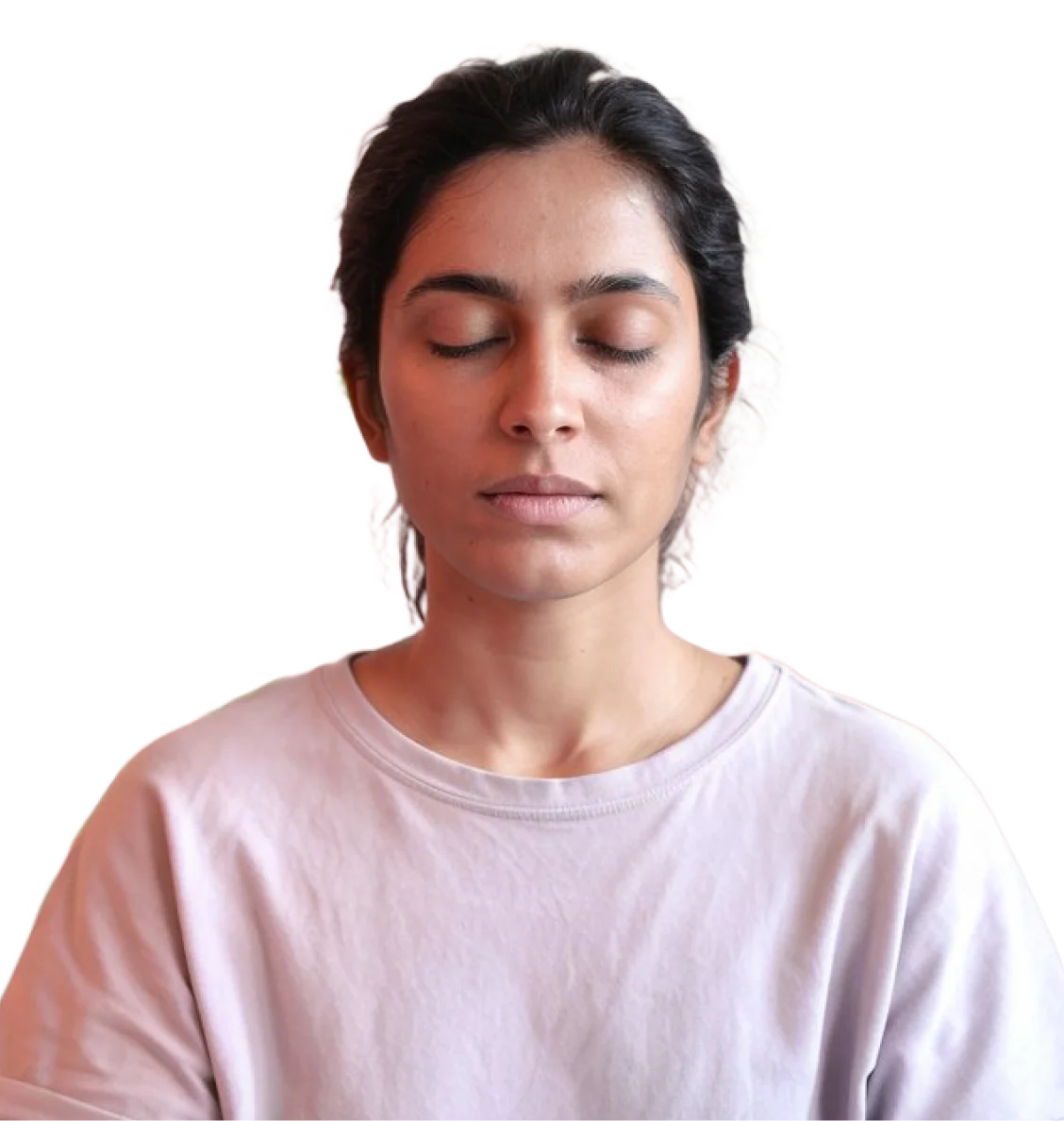 Person in a calm, mindful moment